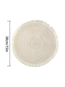 1 Cái Thân Thiện Với Môi Trường Polyester Viền Bàn Thảm Tròn Placemat Trang Trí Nhà Bếp Phong Cách Mỹ Phụ Kiện Gia Đình