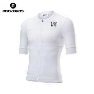 【Local Delivery】ROCKBROS Cycling Jersey Breathable Quick-drying Slim-Fit Cycling Short-Sleeve Jersey With Three Pockets YKK Zipper