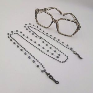 New Fashion Titanium Steel Black Gallstone Glasses Chain Mask Rope Simple Stylish Sunglasses Chain Accessory Eye Wear Cord