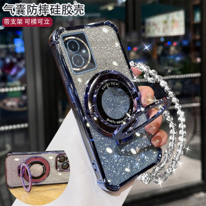 Honor 100 pro Womens Creative Silicone Phone Case Ultra-Thin Stand Magnetic Absorption Anti-Fall Shockproof Soft Shell MAA-AN00