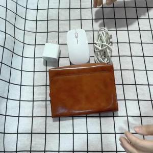 Mini PU Leather Pouch Chargers Storage Bags For Travel USB Data Cable Mouse Organizer Electronic Gadget Bags