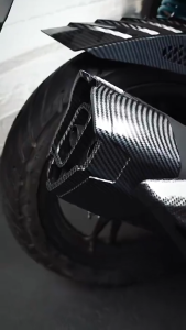 Honda Click 125i 150i v3 End Muffler Tip Cover ABS Plastic 6D Carbon Fiber Exhaust Funnel