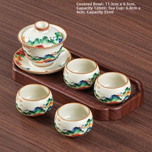 PUQI | Ru Style High-End Travel Chinese Tea Set