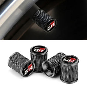 For Gr Sport C-Hr Rav4 Avensis Prado Prius Auto For Gr 4pcs/Set Car Aluminum Alloy Wheel Hub Valve Core Cover Black Sliver