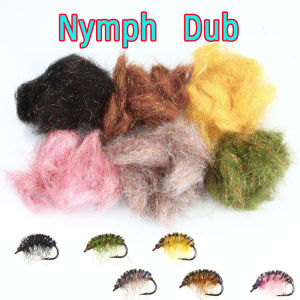 2g/Pack Fine Fibers Nymph Flash Dub Fly Tying Material For Scuds Nymphs Shrimps Body and Trout Bass Salmon Fly Fishing Lure