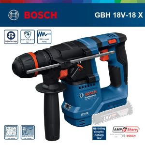 Bosch | Máy Khoan Búa Xoay Không Dây Bosch GBH 18V-18X Động Cơ Không Chổi Than ONECHUCK 18mm Khoan Bê Tông 1.5J Công Cụ Điện Tác Động SDP Plus Holder