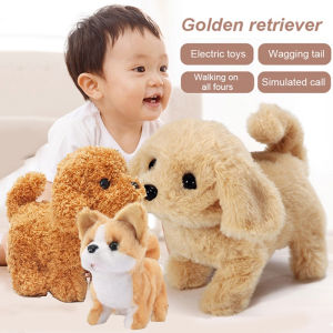 Electric Simulation Puppy Plush Toys Interactive Cute Dog Robot Funny Wagging Shaking Toy for Kids Birthday Xmas Gift