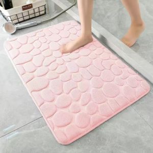 Multiple Colors Bathroom Floor Mat Anti Slip Absorbent Quicky Dry Shower Mat Doormats Cobblestone Front Door Carpet
