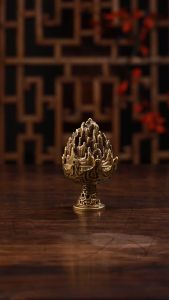 Lư đốt trầm mini lò đốt xông trầm bình đốt trầm hương bằng kim loại size nhỏ - tặng 5 khoanh nhang vân mây