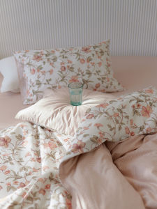 Pure Cotton 4-Piece Bedding Set Combed Cotton Country Style Duvet Cover Sheet Pillowcase Bedding Accessories Spring Summer