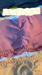 BRA540 Bra Kemben Motif Serut Pakaian Dalam Wanita Kemben Bandeau Crop Bra Busa