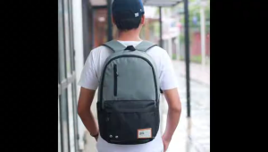 Tas Ransel Gendong Punggung Backpack Pria Cowok Laptop Sekolah Remaja Distro Abu Abu Murah INF 767