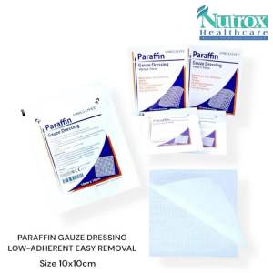 PARAFFIN GAUZE DRESSING 10x10CM | UNIGLOVES Sterile soft paraffin base for minor burns cuts and grazes(10’s/box)