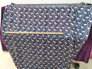 1 meter X 1.48 meter Flamingo Print Satin Fabric Soft Silky Charmeuse Material For Scarf Lining Cartoon