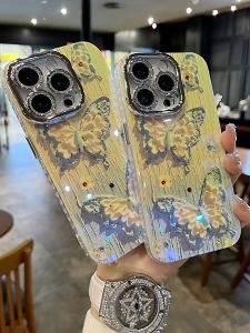 Fashionable Blue White Butterfly Full Cover Shockproof Phone Case for Apple Series iPhone 17 16 pro Max 14 pro Max 15 pro Max 13 pro Max