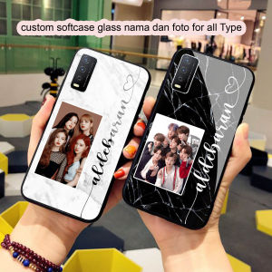 Custom Softcase Glass Kaca Nama dan foto Anda  For All Type - Casing Hp-Pelindung hp-Case Handphone
