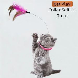 Cat toy collars cat sticks self-exciting cat toys neck collars feather bells durable pet supplies