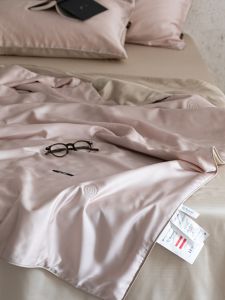High-End Summer Silk Comforter 100s Days Lyocell Silk Ice Silk Air Conditioner Washable Pure Color Cool Feeling Bedding Cover