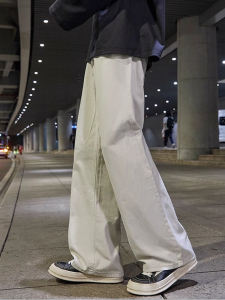 กางเกงยีนส์ทรงตรงขาบานสไตล์ย้อนยุคสำหรับผู้ชาย CleanFit ทรงหลวม กางเกงขายาวลำลอง ทรงหลวม ทรงหลวม ทรงหลวม