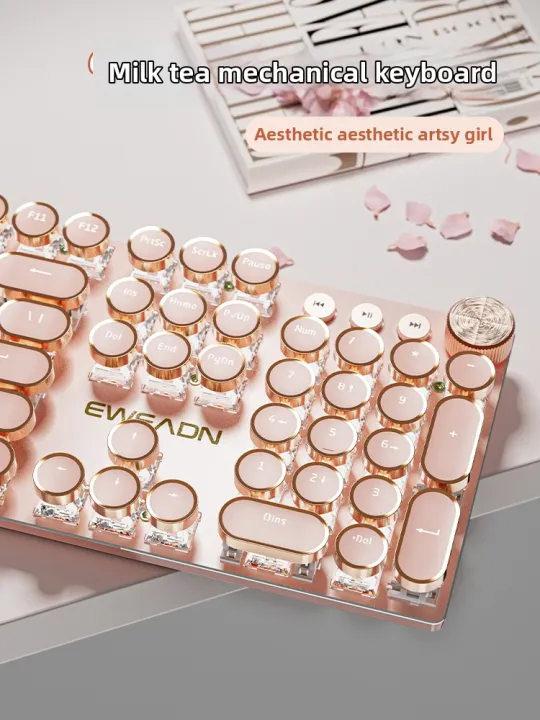 EWEADN | Retro Punk Wireless Keyboard for Office and Gaming