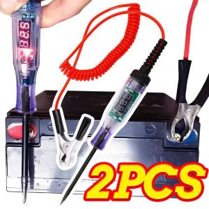 ไฟทดสอบแสดงผลแบบดิจิตอลสำหรับวงจรทดสอบแรงดันไฟฟ้าในรถยนต์3-90V DC ปากกาวัดไฟฟ้าอัตโนมัติเครื่องมือการวินิจฉัยสำหรับรถบรรทุก2ชิ้น