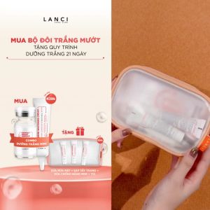 Bộ sản phẩm dưỡng trắng da Lanci 10ml Tinh chất ampoule kem dưỡng trắng sữa rửa mặt sáp tẩy trang sữa chống nắng