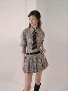 AIVEI | Vintage College Checked Long Sleeve Shirt