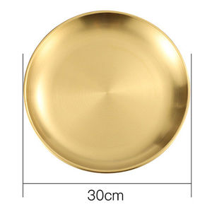 Metal Round Plate Camping Dishes Rust-Proof Stackable Food Serving Plate for Salad Fruit Dessert Snack Home Outdoor Dinner Plate
