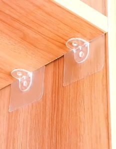 Z Self-Adhesive Holder Angle Punch-Free Layered Partition Paste Support Bracket Layer Plate Transparent Hook 10222
