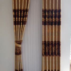 Gorden Jendela Panjang Murah Tapi Mewah 2024 Motif Batik Print Emas Model Ring Smokring