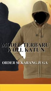 Jihani Sweater Rajut  Pria Wanita Tebal Hoodie Rajut Polos Premium Zipper Lengan Panjang Warna Solid