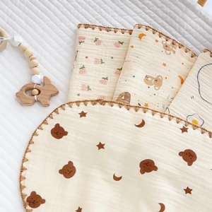 Newborn Baby Flat Pillow 100% soft breathable cotton Baby Pillow reduce heat retention QPP Bantal Bayi