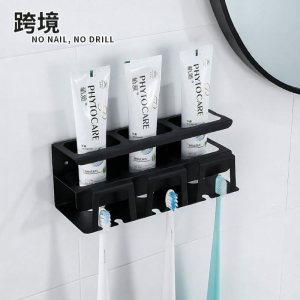 Stainless Steel Drill-Free Multifunctional Toothbrush Holder