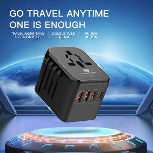 Multifunctional 20W Worldwide Travel Phone Charger With 2 USB + 2 Type-C Fast Charging Wall Charger Adapter for EU/US/UK/AU Plug