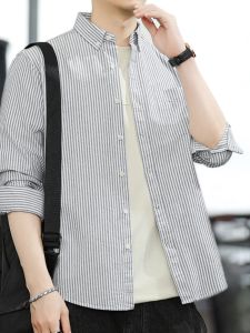 2024 Autumn New Arrival: Cotton Striped Long Sleeved Shirt for Men