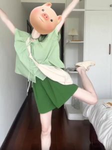 CHANGTONG | Casual Slimming Two-Piece Set Non-Repeating Fashion Youthful Summer Wear Short Sleeve Round Neck Cotton Blend Comfortable Fit