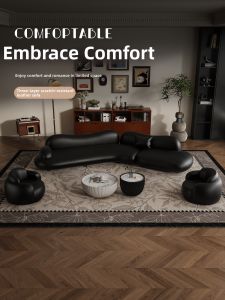 HSMJ | Vintage Arc Corner Sofa Black