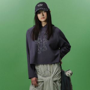 GOOD BAI | Hooded Printed Loose Sweatshirt