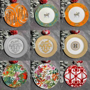 Classic Bestselling Bone China Dinnerware 8 Inch Western Dining Plate Home Use 10 Inch Shallow round Shape Display Plate