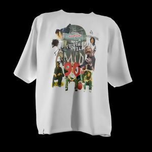 Kaos Film Vintage Mid 90s T Shirt Pria Oversize Baju Cowok Dewasa Trend Phrase Prints