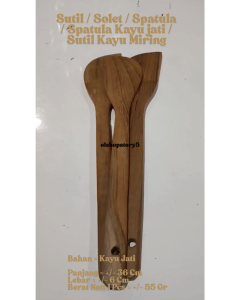 Sutil / Solet / Spatula / Spatula Kayu jati / Sutil Kayu Miring Besar
