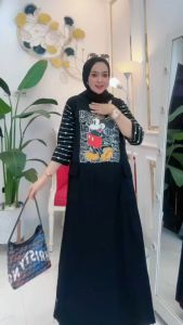Gamis Kaos Wanita Kekinian Lengan 7/8 Model Miqy Terbaru BY. NABIL