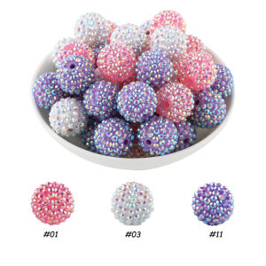 20pcs 14/16/20mm Colored Rhinestone Acrylic Beads For Jewelry DIY Bracelet Necklace Backpack Earrings Charm Handmade Accessories