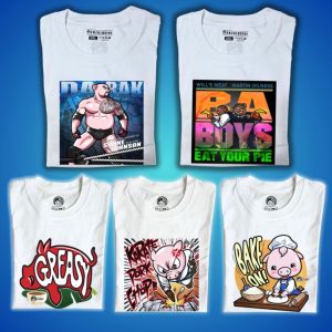 ekzteez pig bake on design DTG printed T shirt