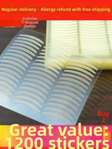 1200 Stickers Double Eyelid Stickers Invisible and Breathable Sticky Non-Reflective Flesh Color Eye Beauty Tape Single-Sided Medium-Sized Buy 2 Get 1 Free