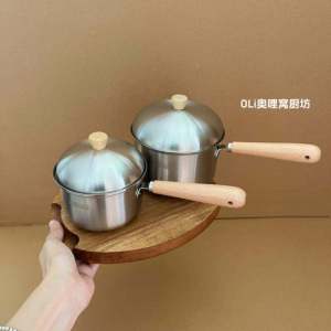 Home Use Baby Complementary Food Stainless Steel Mini Milk Pan Non-coated Small Pot Cute Single Person Breakfast Pot