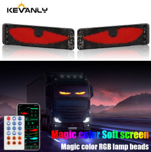 2024 Dynamic Devils Eye Truck Windshield Scrolling Advertising APP: Automotive LED Matrix Pixel Board Remote CONTROL DIY RGB