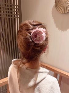 New Chinese Style Floral Hairpin Womens High-End Feeling Back of Head Hairpin Ancient Wind Hanfu Qipao Hair Kebab Headwear