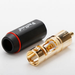 Hi-end Rhodium/Gold Plated RCA Connector Plug Solder Audio signal line connector