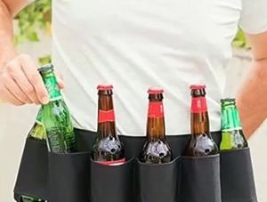 Color Adjustable 6 Pockets Soda Beer Waist Bag Creative Portable Hanging Storage Waist Holders Outdoor BBQ Party Camping Picnics